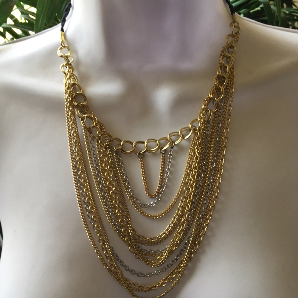 Blue Moon 2012 Draped Gold & Silver Necklace